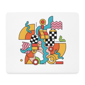 Colorful geometry in abstract style Pop Art 90s - Mouse Pad (horizontal) - white - Front