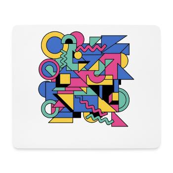 Memphis Geometrie Farbenspiel - Mousepad (Querformat) - Weiß - Vorne