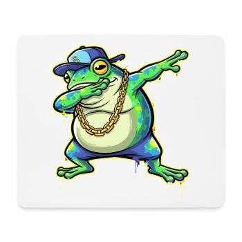Green Street Frog with Gold Chain Dabbing - Mouse Pad (horizontal) - white - Front