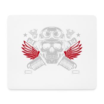 Biker - Essen - Schlafen - Motorrad fahren - Mousepad (Querformat) - Weiß - Vorne