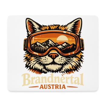 Katze Skibrille Retro Panorama lustig Geschenk - Mousepad (Querformat) - Weiß - Vorne