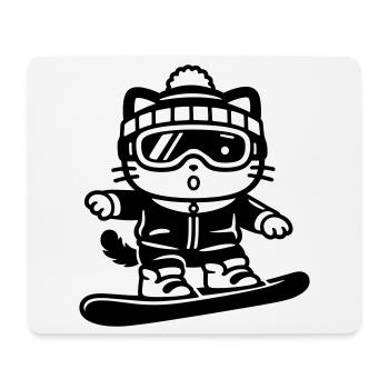 Snowboard Cat - Mousepad (Querformat) - Weiß - Vorne