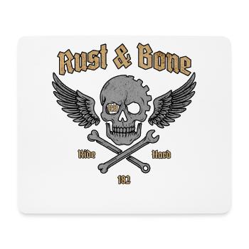 Conception de l’aile de crâne de moto en os de rouille - Tapis de souris (format paysage) - blanc - Devant