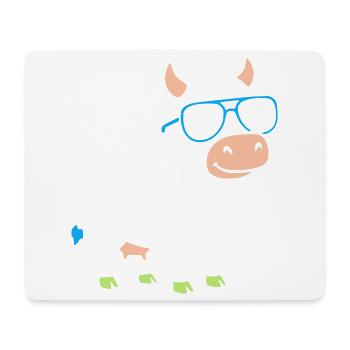 Coole Kuh Sonnenbrille Abstrakt Vektor - Mousepad (Querformat) - Weiß - Vorne