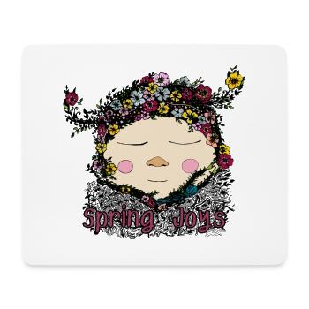 Spring Joy Gnome – Cozy Nature Illustration - Mouse Pad (horizontal) - white - Front