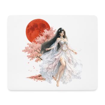 Enchanteresse Fleur au Clair de Lune - Tapis de souris (format paysage) - blanc - Devant