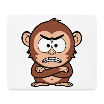 Angry monkey with crossed arms - Mouse Pad (horizontal) - white - Front