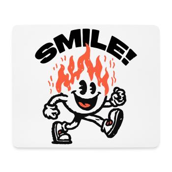 Smile! Fiery Friend Smiley - Mouse Pad (horizontal) - white - Front