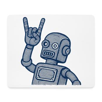Retro Robot Horns Line Art - Mousepad (Querformat) - Weiß - Vorne