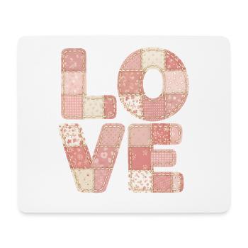 Love Patchwork Rosa Quilt Trend Design - Mousepad (Querformat) - Weiß - Vorne