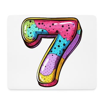 7 Number Colorful - Mouse Pad (horizontal) - white - Front