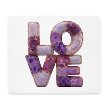 Patchwork Love Quiltlook Lettering - Mouse Pad (horizontal) - white - Front