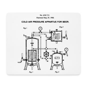 Appareil de pression d’air froid pour brevet de bière - Tapis de souris (format paysage) - blanc - Devant
