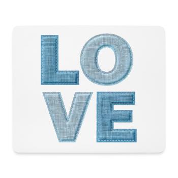 Love Denim Patch Schrift - Mousepad (Querformat) - Weiß - Vorne