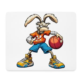 Bunny Basketball / Rabbit Baller - Mouse Pad (horizontal) - white - Front