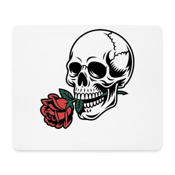 Rockabilly Skull – Rose Statement Gothic Love - Mousepad (Querformat) - Weiß - Vorne