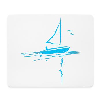 Sailing Sailboat Landscape - Mouse Pad (horizontal) - white - Front