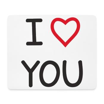I ❤️ You – Doux Love Text Design - Tapis de souris (format paysage) - blanc - Devant