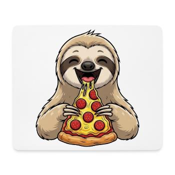 Cute Sloth Cartoon Pizza Italian Food - Mouse Pad (horizontal) - white - Front