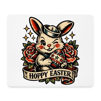 Hoppy Easter Easter Bunny with Easter Egg Vintage - Mouse Pad (horizontal) - white - Front