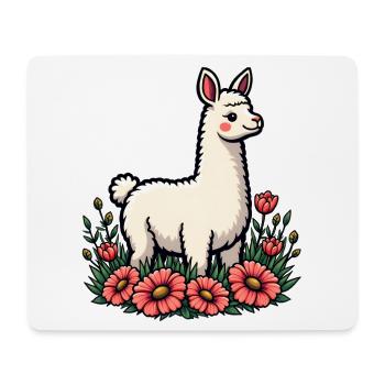 Lama - Mousepad (Querformat) - Weiß - Vorne