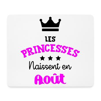 Princesse née en Août Joli Cadeau Anniversaire - Tapis de souris (format paysage) - blanc - Devant