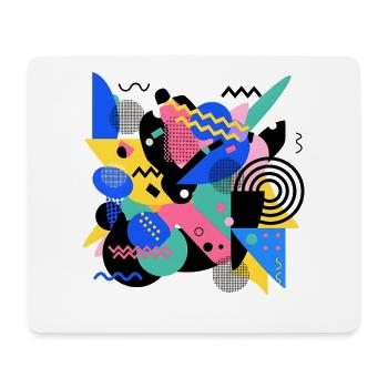Memphis Style Pattern Retro 80s Geometry Abstract - Mouse Pad (horizontal) - white - Front