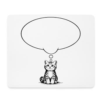 Katzenbaby_sitzend_mit_Denkblase - Mousepad (Querformat) - Weiß - Vorne