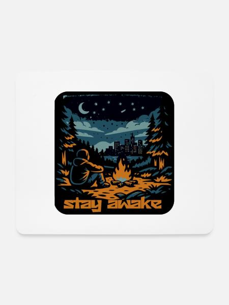 Stay Awake Campfire Night - Mouse Pad (horizontal) - white