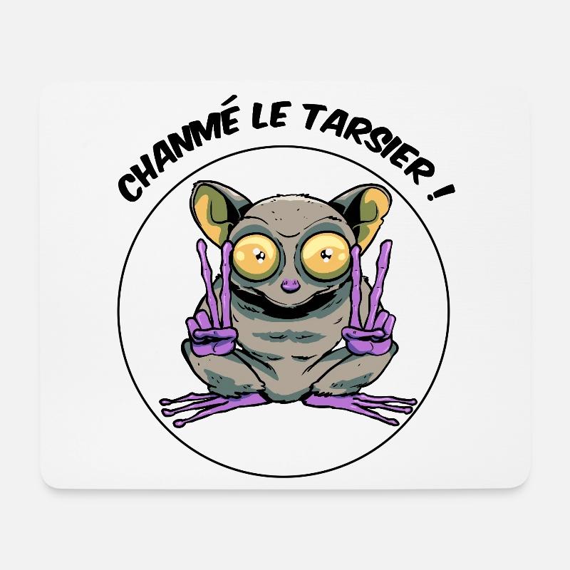 Chanmé, le tarsier ! - Tapis de souris (format paysage) - blanc