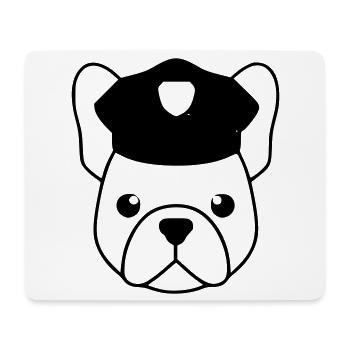 Frenchie Polizist Cop Kopf - Mousepad (Querformat) - Weiß - Vorne
