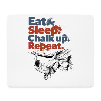 Climbing Bouldering Eat Sleep Chalk Up Repeat - Mouse Pad (horizontal) - white - Front