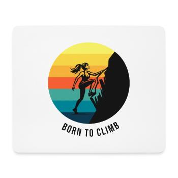 Climbing Girl Born to Climb Rainbow Bouldering - Mouse Pad (horizontal) - white - Front