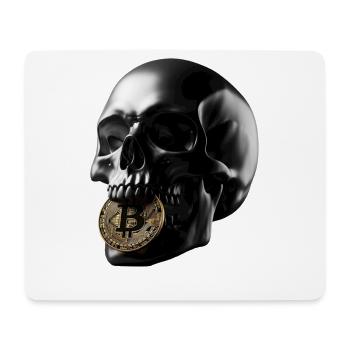 Conception de la crâne Bitcoin pour les fans de cryptomonnaies - Tapis de souris (format paysage) - blanc - Devant