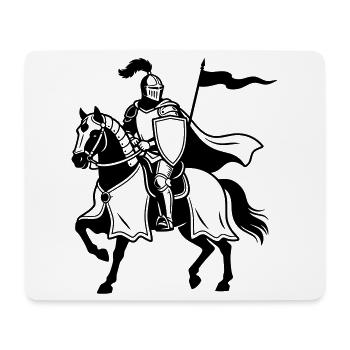 Ritter auf dem Pferd - Mousepad (Querformat) - Weiß - Vorne