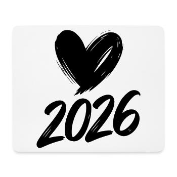 2026 Herz  - Mousepad (Querformat) - Weiß - Vorne