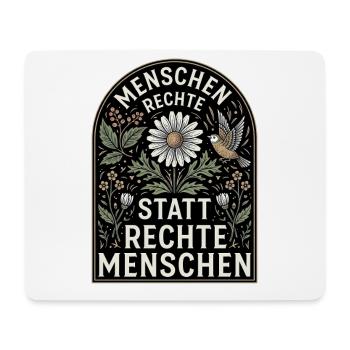 Retro Blumen Design Menschenrechte Spruch - Mousepad (Querformat) - Weiß - Vorne