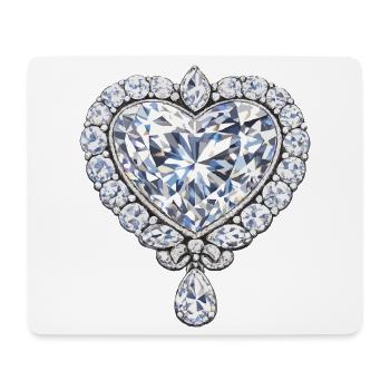 Herzförmiger Diamantschmuck - Mousepad (Querformat) - Weiß - Vorne