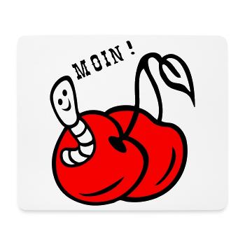 Cherries with worm - Mouse Pad (horizontal) - white - Front