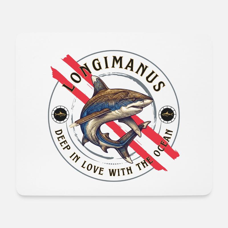 Longimanus Shark Diving Tauchen Oceanic Whitetip - Mousepad (Querformat) - Weiß
