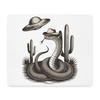 Mystère du désert de l’OVNI extraterrestre occidental Cowboy Snake - Tapis de souris (format paysage) - blanc - Devant