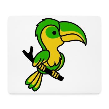 Toucan néon vert et jaune - Tapis de souris (format paysage) - blanc - Devant