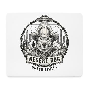 Space Dog Cowboy Graphique rétro - Tapis de souris (format paysage) - blanc - Devant