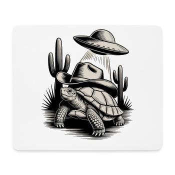Chemise classique Alien Cowboy Turtle - Tapis de souris (format paysage) - blanc - Devant