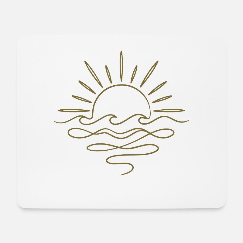 Boho sun and sea - Mouse Pad (horizontal) - white