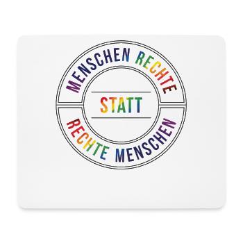 Menschenrechte Statt Rechte Menschen Spruch - Mousepad (Querformat) - Weiß - Vorne