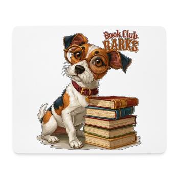 Buchclub bellt Lesewelpe - Mousepad (Querformat) - Weiß - Vorne