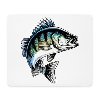 Jumping Perch Dynamic Fish Illustration - Mouse Pad (horizontal) - white - Front