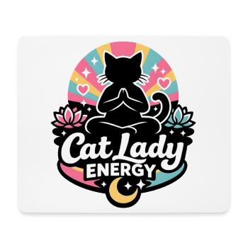 Cat Lady Energy - Mousepad (Querformat) - Weiß - Vorne