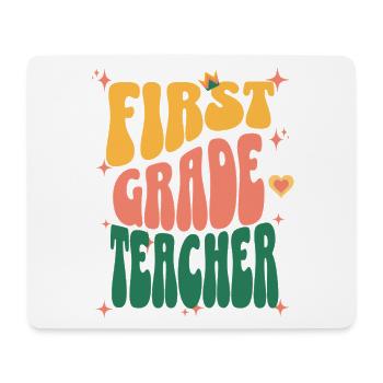 Erste Klasse Lehrerin Retro Typografie - Mousepad (Querformat) - Weiß - Vorne
